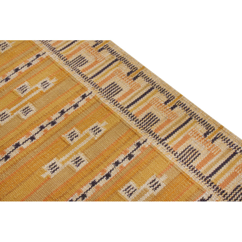 Scandinavian Hand Knotted Wool Geometric Area Rug, Rectangle 9' x 12'
