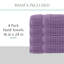 Ensemble de 4 serviettes Willow - 100% coton peigné, qualité supérieure 630 g / m², mauve, ultra-doux et très absorbant (4 serviettes à main)-501306312-501306316