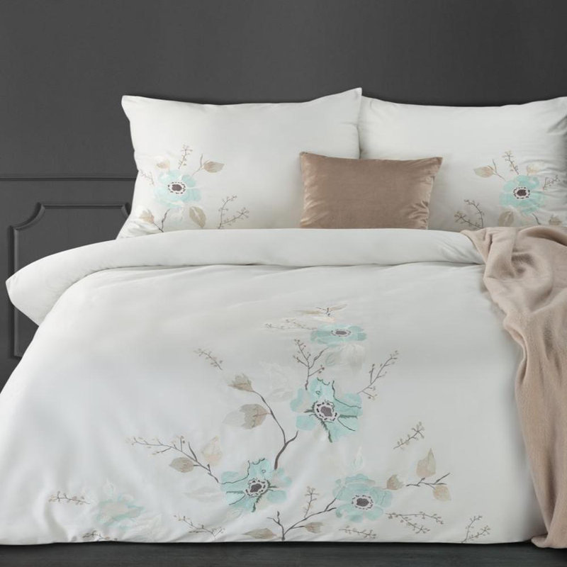 Genessi No Pattern Duvet Cover with Pillowcases, White, 160 x 200cm - 2  Pillowcases (70 x 80cm)