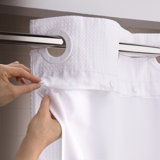 Hookless It's A Snap Shower Curtain Replacement Liner, Fabric Shower Curtain Liner with Magnets, Hookless Curtain with No Sheer Window, 70 In Wide, White