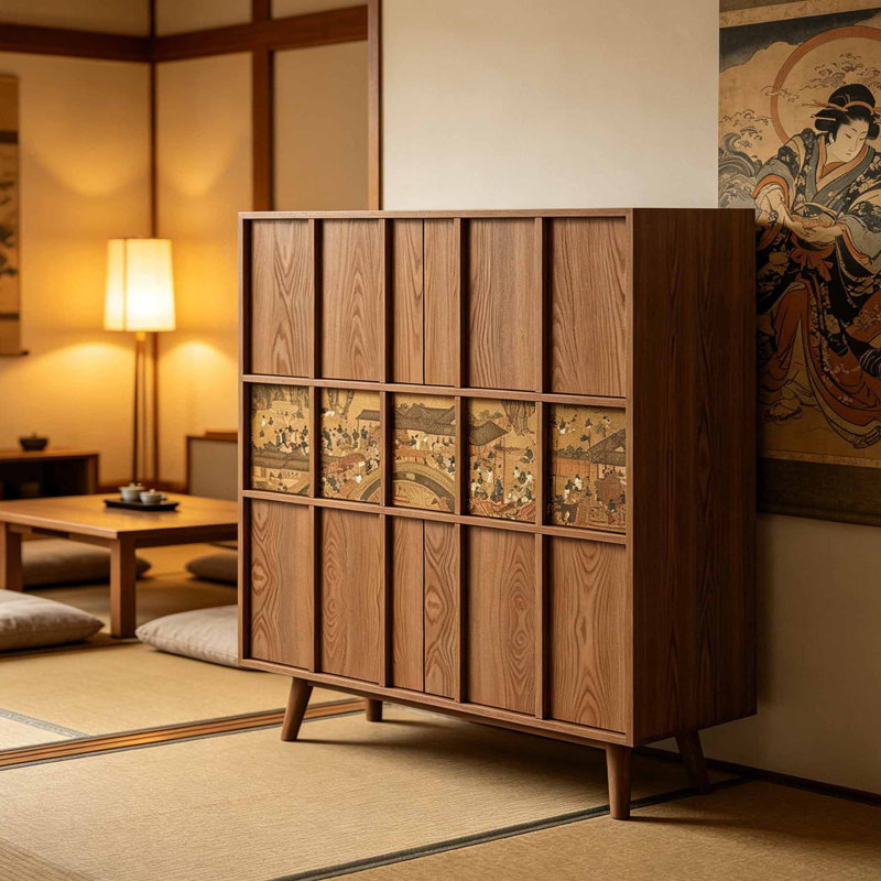 Nouvelle armoire à chaussures de rangement pratique de style chinois, 48.03"H x  41.34"W x  15.75"D