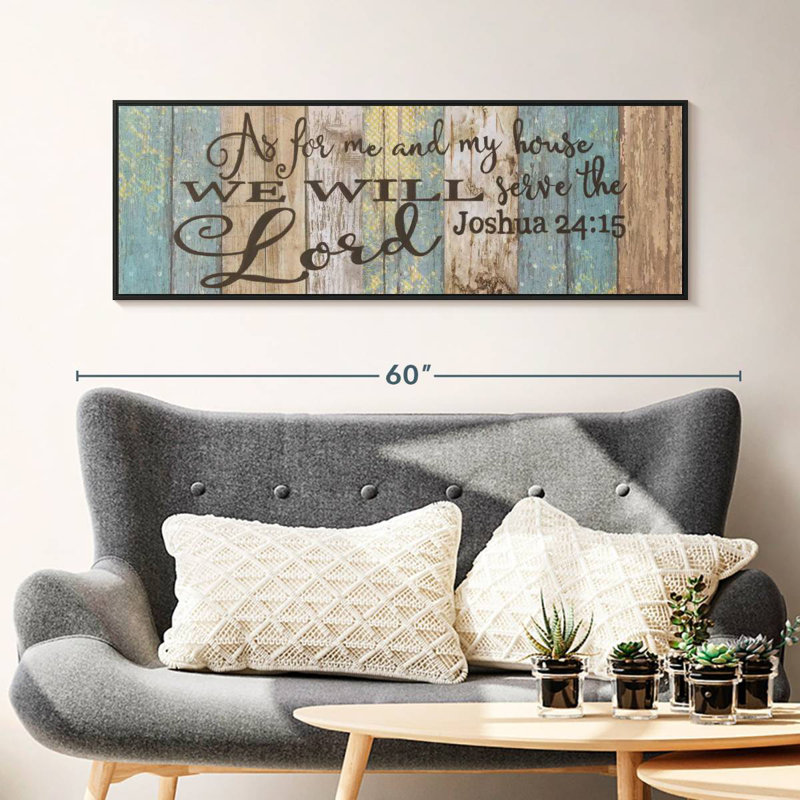 Serve the Lord Verse, 46 po x 16 po, Cadre flottant noir