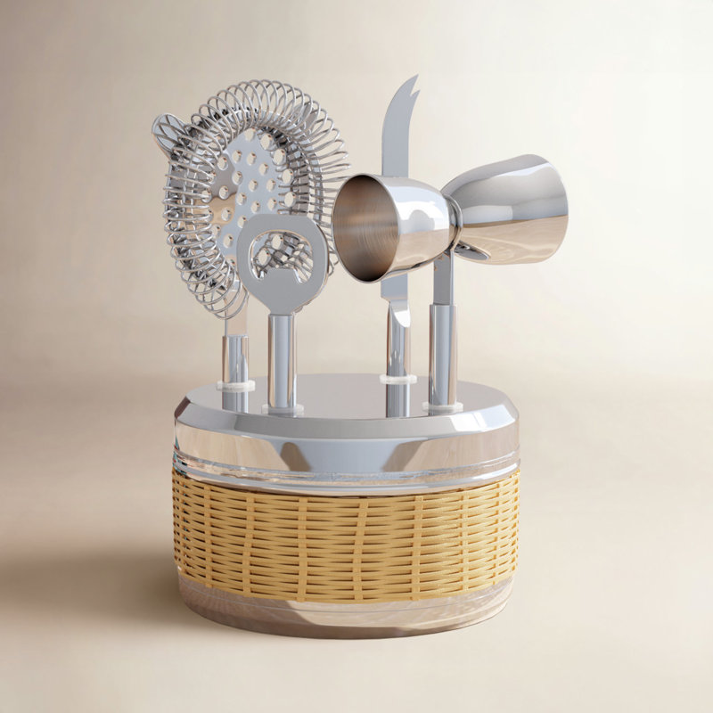 Ensemble d'outils en rotin et barre Brogan
