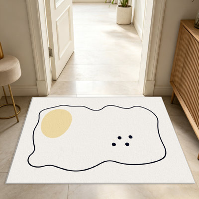 Tapis Simple Dot Outline pour le salon, doux et confortable, adapté à toutes les saisons, facile à entretenir, tapis de sol intérieur lavable à la machine, sous la table de ferme convenant à la chambre à coucher, à la salle à manger, au bureau, au patio, au balcon, à la décoration intérieure