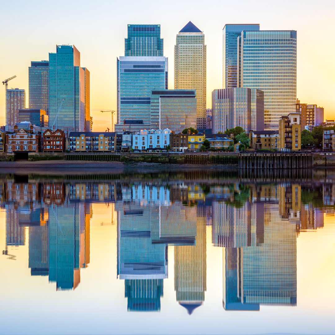 Canary Wharf in London - Kunstdrucke ohne Rahmen auf Leinwand