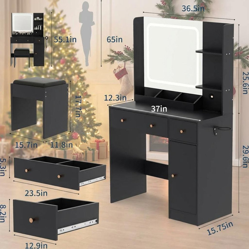 Dressing Table, Black