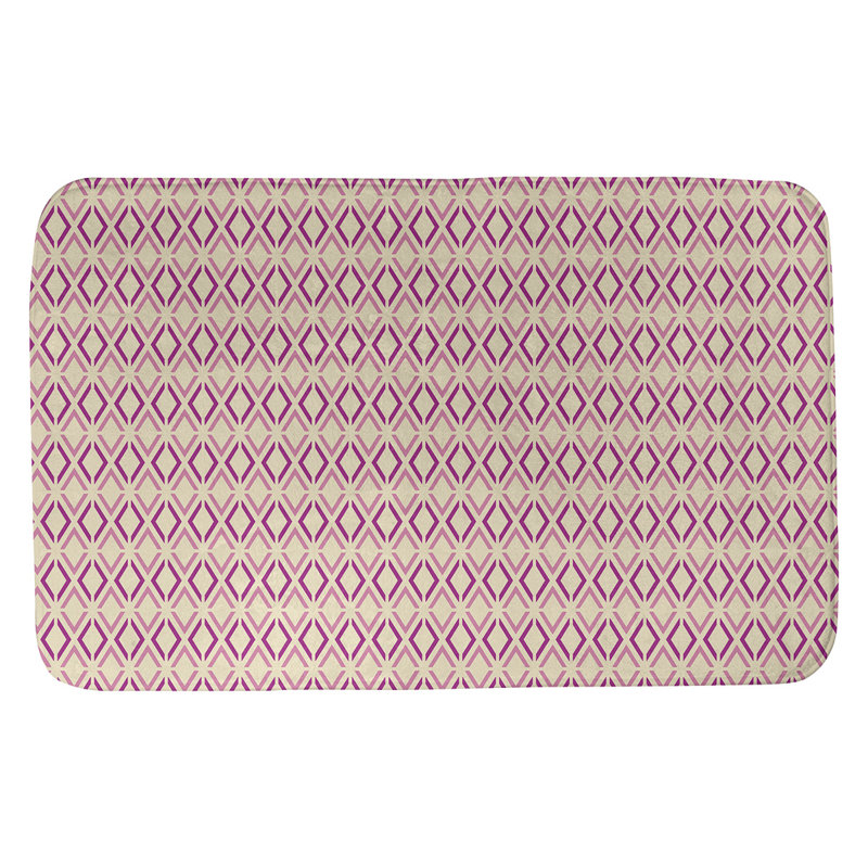 Tapis pour salle de bain diamants Leffel, l 21 po x L 34 po, Mauve