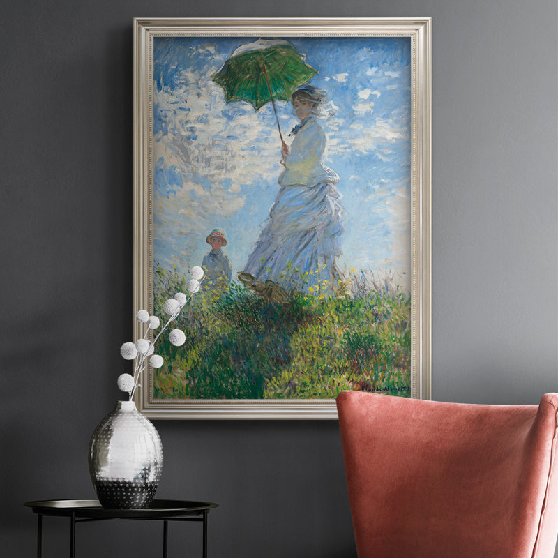 «Woman with a Parasol», toile encadrée de qualité supérieure - prête à être accrochée, H 20 po x l 16 po x P 2,5 po
