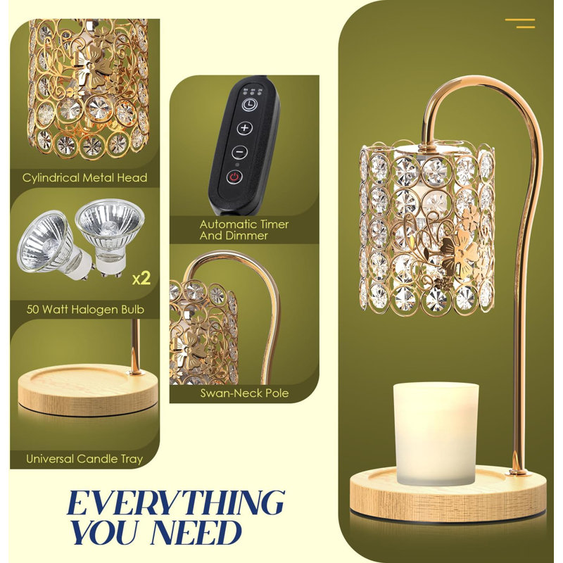 12.8'' H Wax Warmer, Natural/Gold