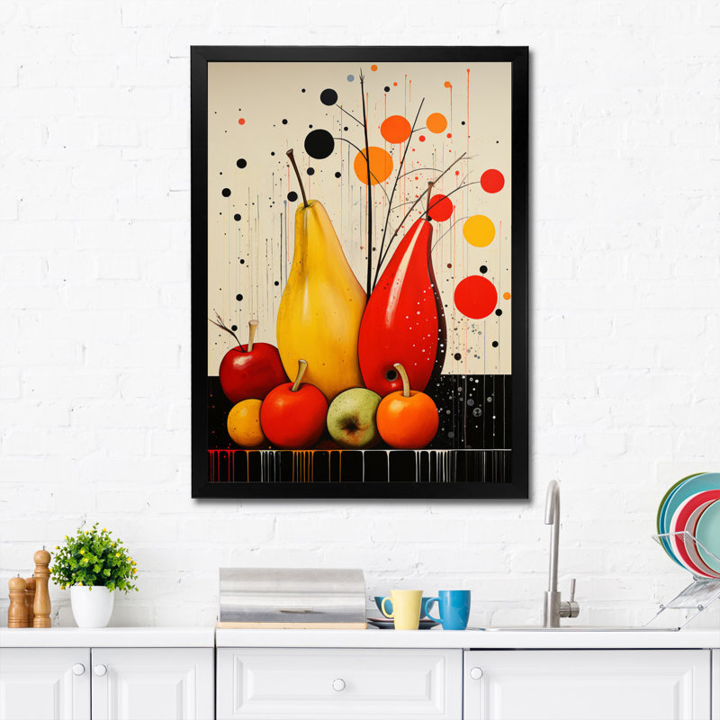 Reproduction de cadre photo sur toile, "Fruit Harvest Spectrum différent I", H 32 po x l 16 po x P 1 po, Noir