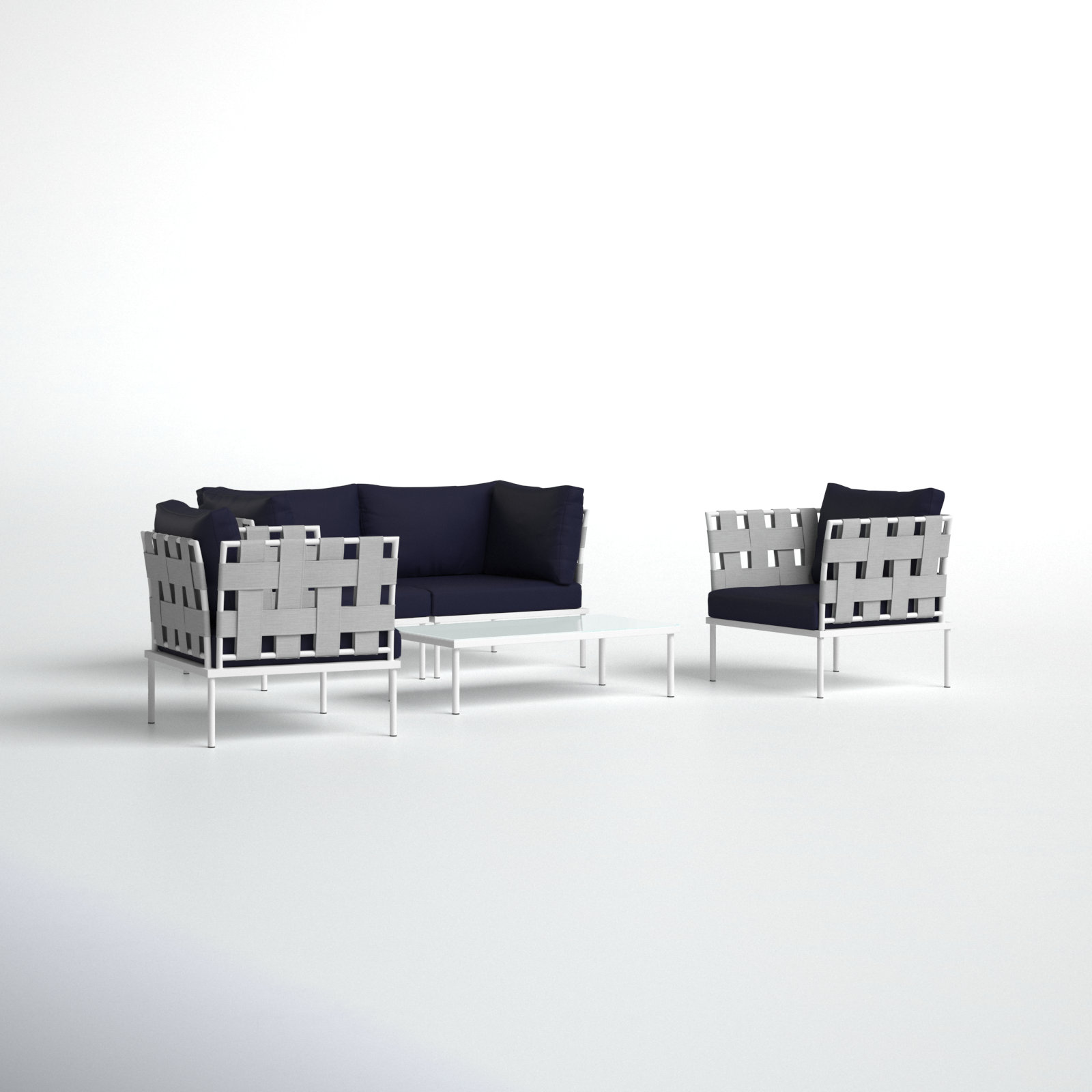 Harmony 4-Person Patio Seating Group, Navy