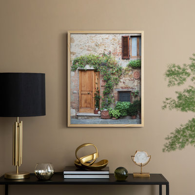 Pienza Entrance Framed Print - Solid Wood