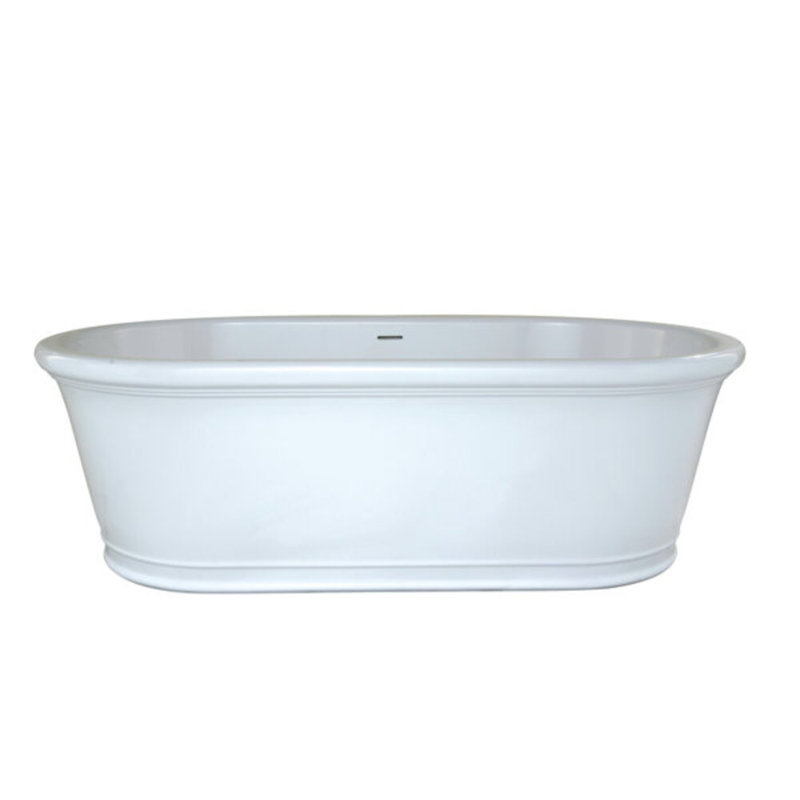 Tribeca 67.5'' L Soaking Bathtub, Glossy White, Matte Black
