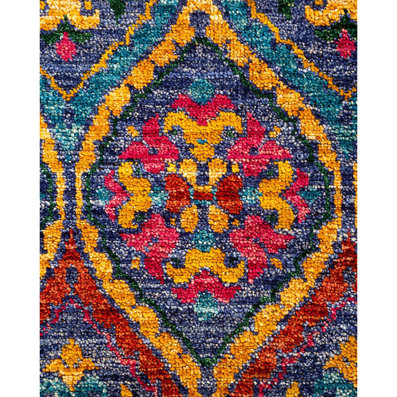 Tapis unique noué à la main Tellier - multicolore