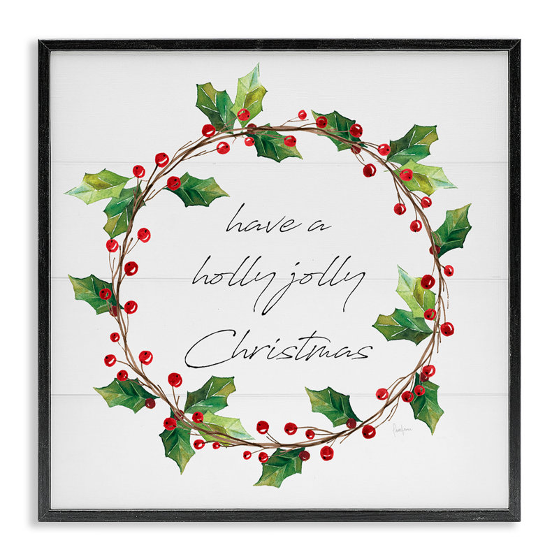 Art de giclée de Noël saisonnier par Livi Finn, Giclée encadrée noir minuit, H 17 po x l 17 po