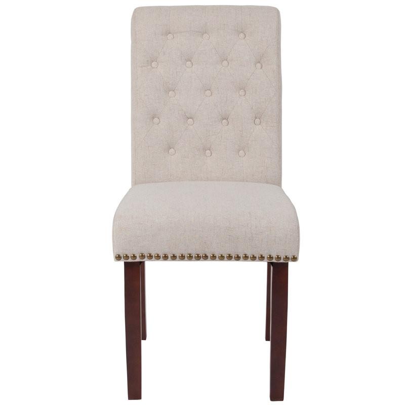 Pershing Parsons Chairs-Rolled Back, Accent Nail Trim, Beige