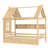 Full Solid Wood Kids House Bed with Storage Drawers, Shelves & Window – Platform Bed for Boys & Girls, Natural-1223345148-1223345151