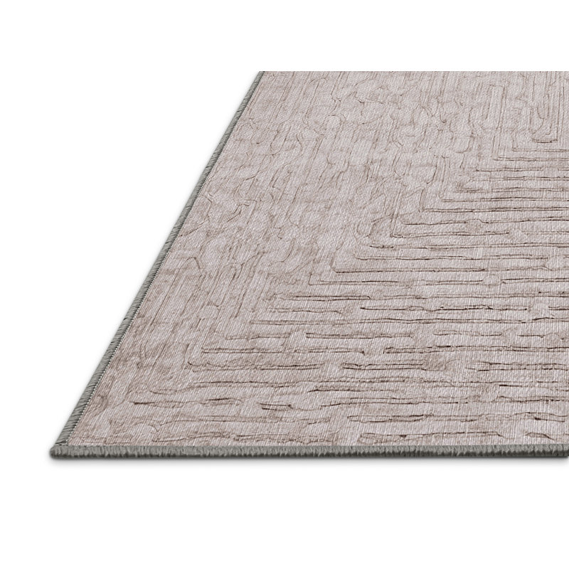 Machine Washable Gray Area Rug, Rectangle 4' x 6'