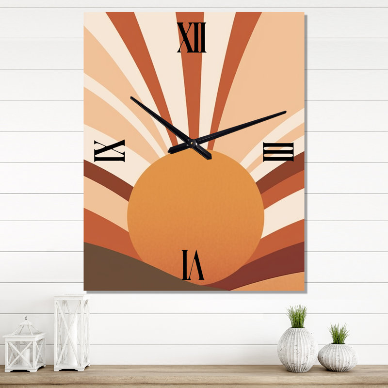 Horloge murale rétro Mid-Century III, H 32 po x l 24 po x P 1 po