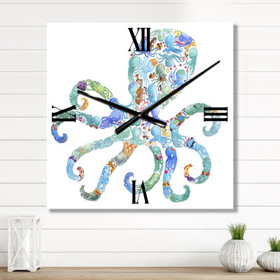 Octopus Made of Octopus - Large Nautical & Coastal Wall Clock