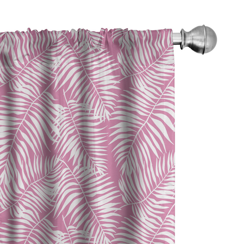 Semi Sheer Curtain Pair, 56" W x 95" L, Pink/White
