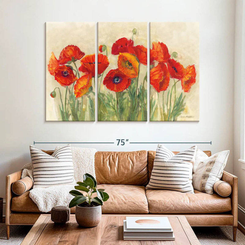 Coquelicots Harnek Vibrant en été, H 42 po x l 65 po