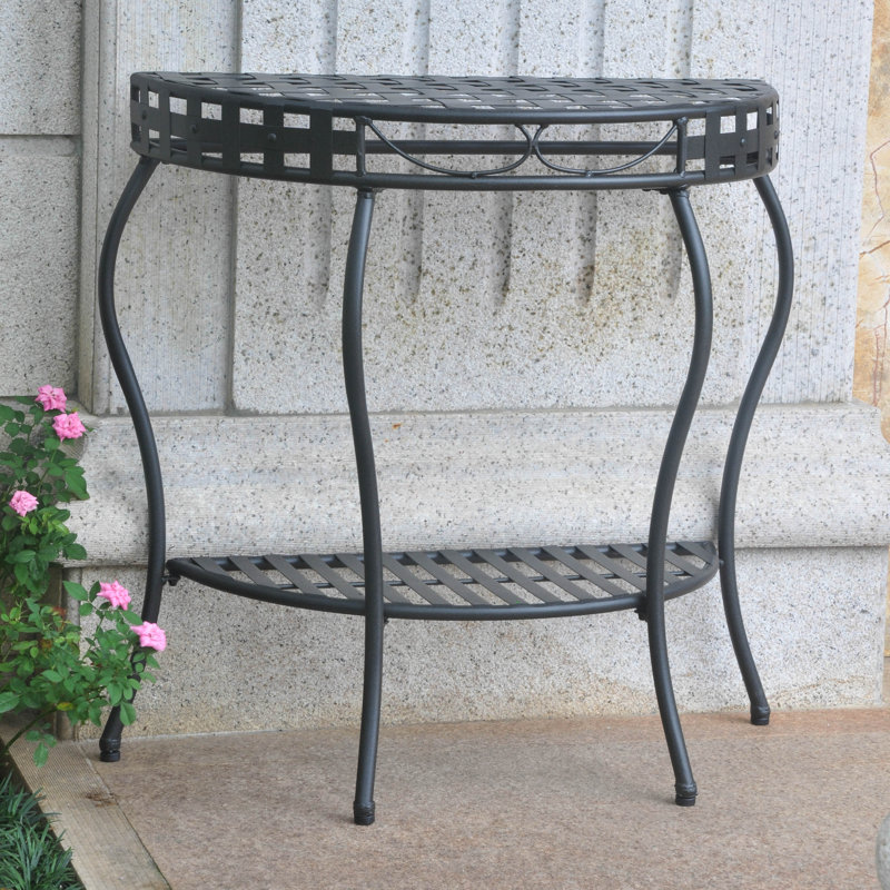 Table d'appoint en métal Arifa, Noir antique