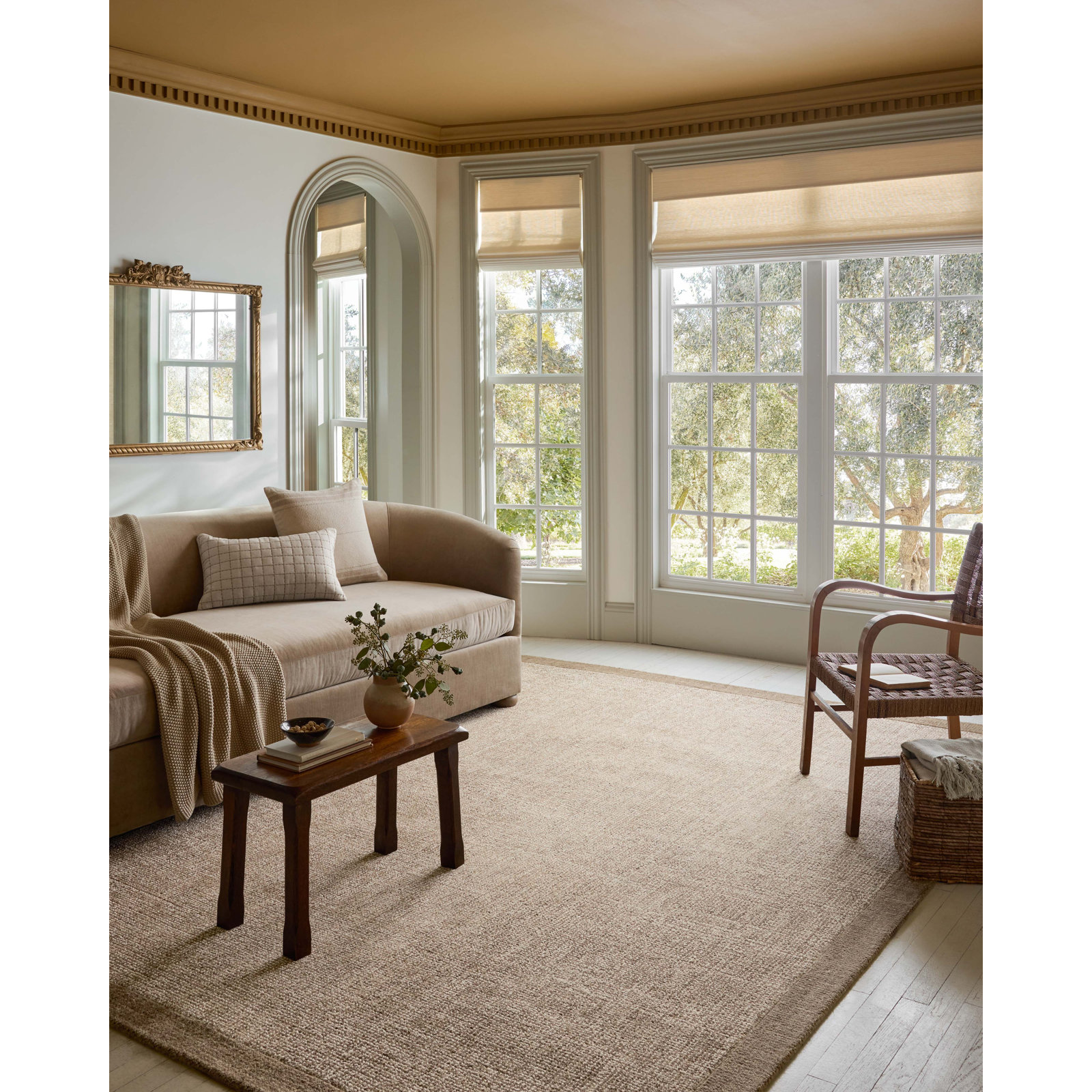Henley Ivory / Brown Area Rug, Rectangle 3'6" x 5'6"