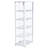 Aero 4-Shelf Glass Curio Display Cabinet with LED Lighting, White
