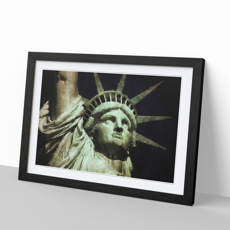The Statue of Liberty Vol.2 - Picture Frame Painting, 48cm H x 65cm W x 2cm D, Black Framed