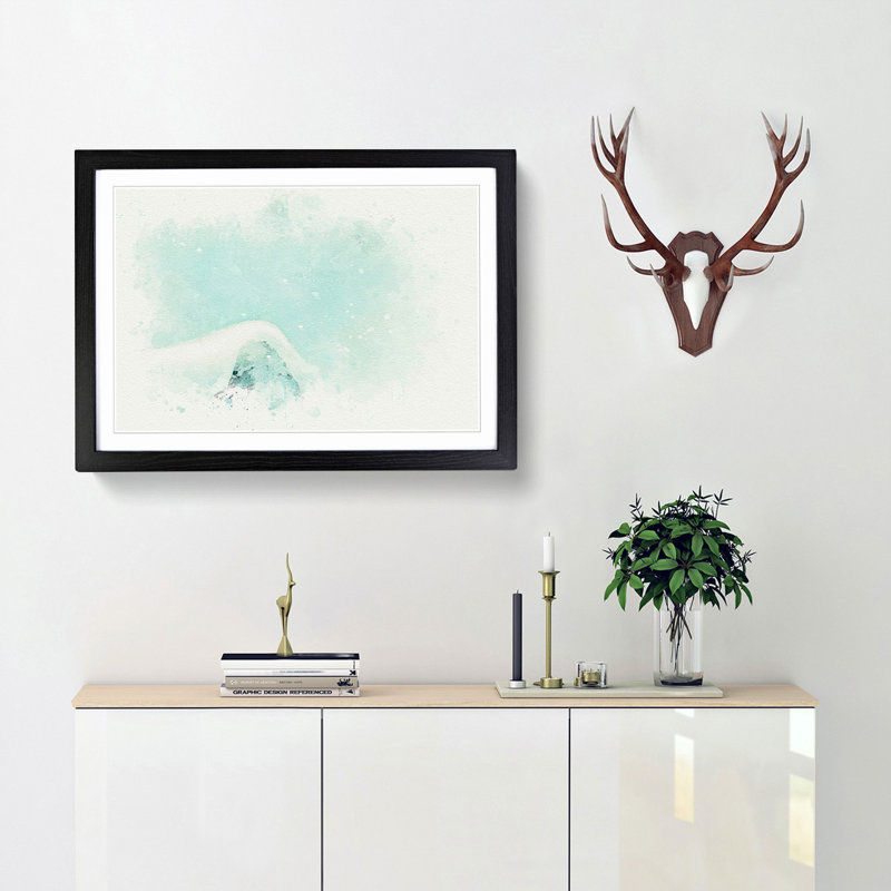 Mountain Summit in Abstract - Picture Frame Graphic Art Print, Black Framed, 48cm H x 65cm W x 2cm D
