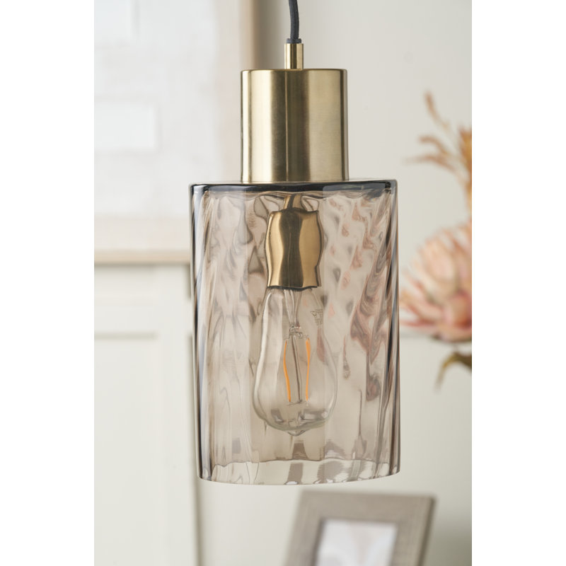 1 - Light Cylinder Pendant, Brushed Gold