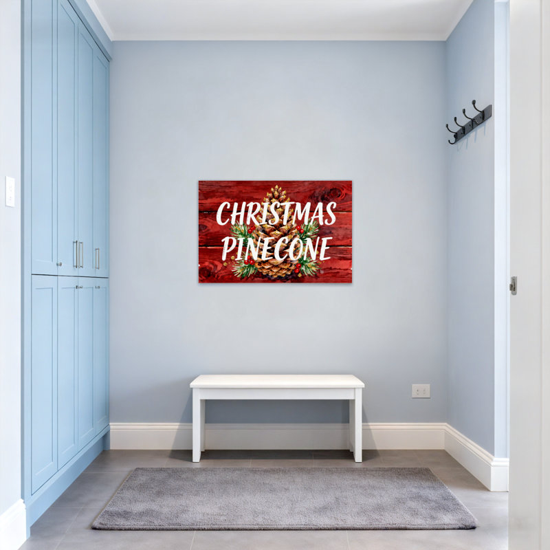 Motif de fond de Noël Noël pomme de pin en bois, H 24 po x l 36 po