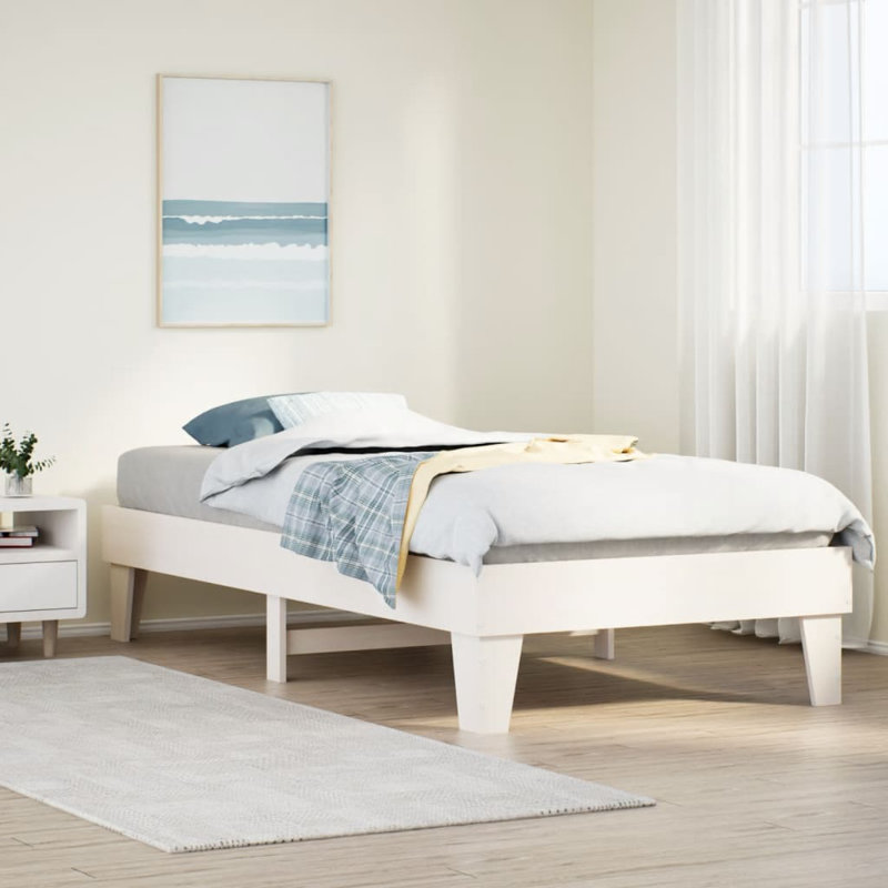 Solid Wood Bed, Small Single (2'6), White