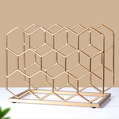 Freestanding Modern Metal Wine Rack, Suitable For Cabinets And Pantry, Gold Color