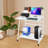 31.5" 3-Tier Rolling Computer Desk Modern Simple Computer Desk Flexible Home Office Desk Anti-Slip Free Standing-1042422741-1042422746