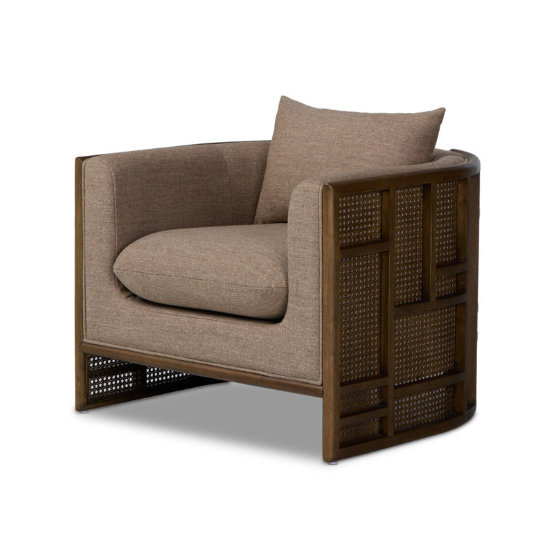 June Barrel Chair, Vintage Parawood, Alcala Fawn