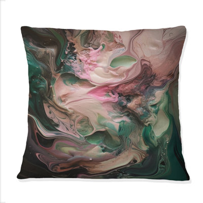 Coussin décoratif rose et vert Inner Worlds of Marble IV