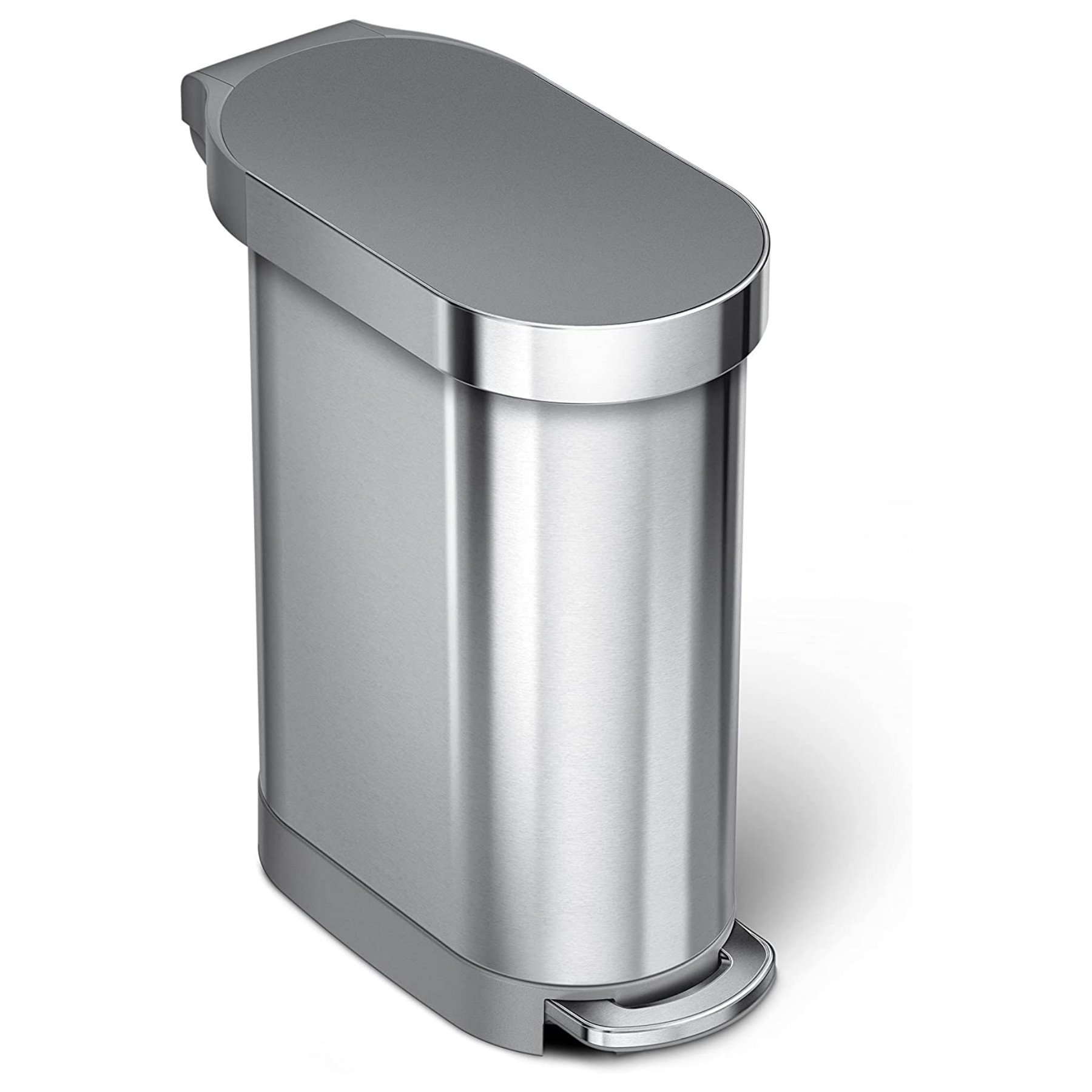 happimess 7.9-Gallons Stainless Steel Kitchen Trash Can with Lid Outdoor in  the Trash Cans department at