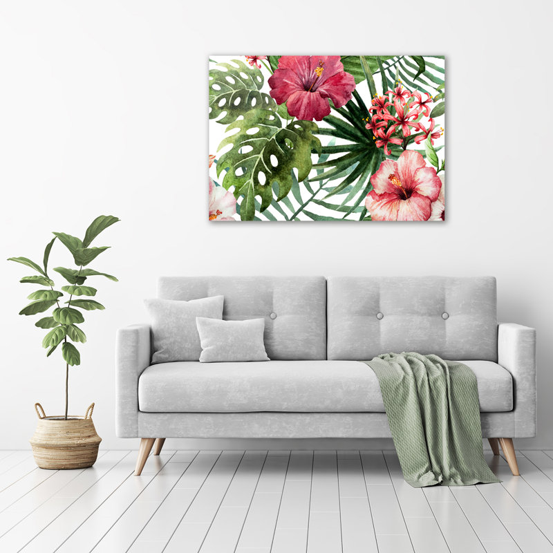 Tropical Flowers - Wrapped Canvas Print