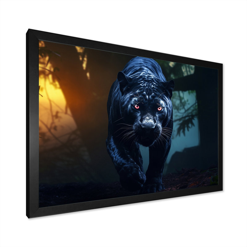 «Black Panther Gaze» sur toile, H 34 po x l 44 po x P 1,5 po, Cadre simple noir