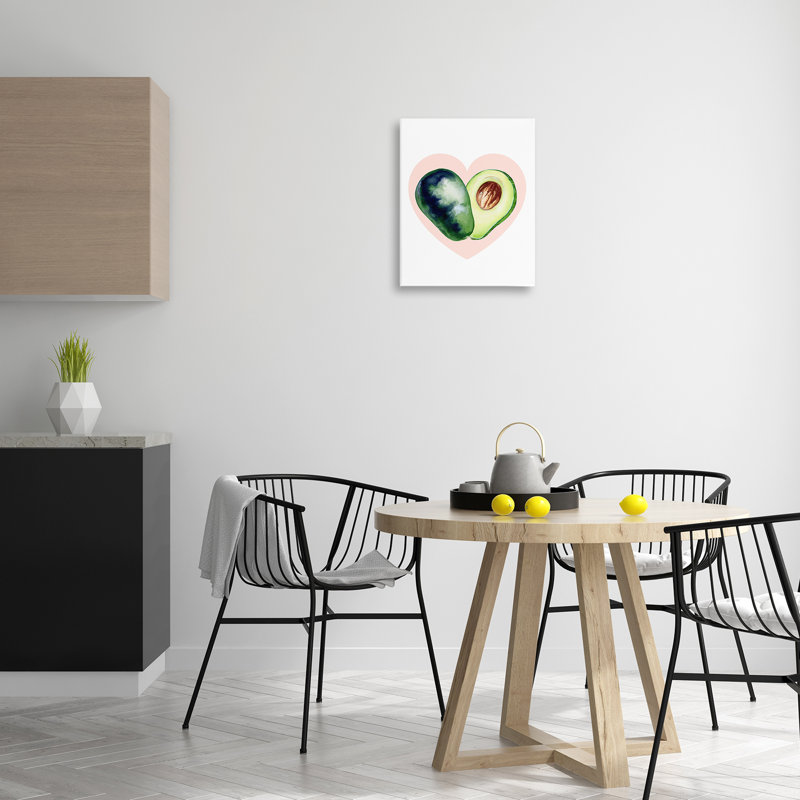 Toile d'avocat en forme de cœur, design par Lil 'Rue, H 20 po x l 16 po