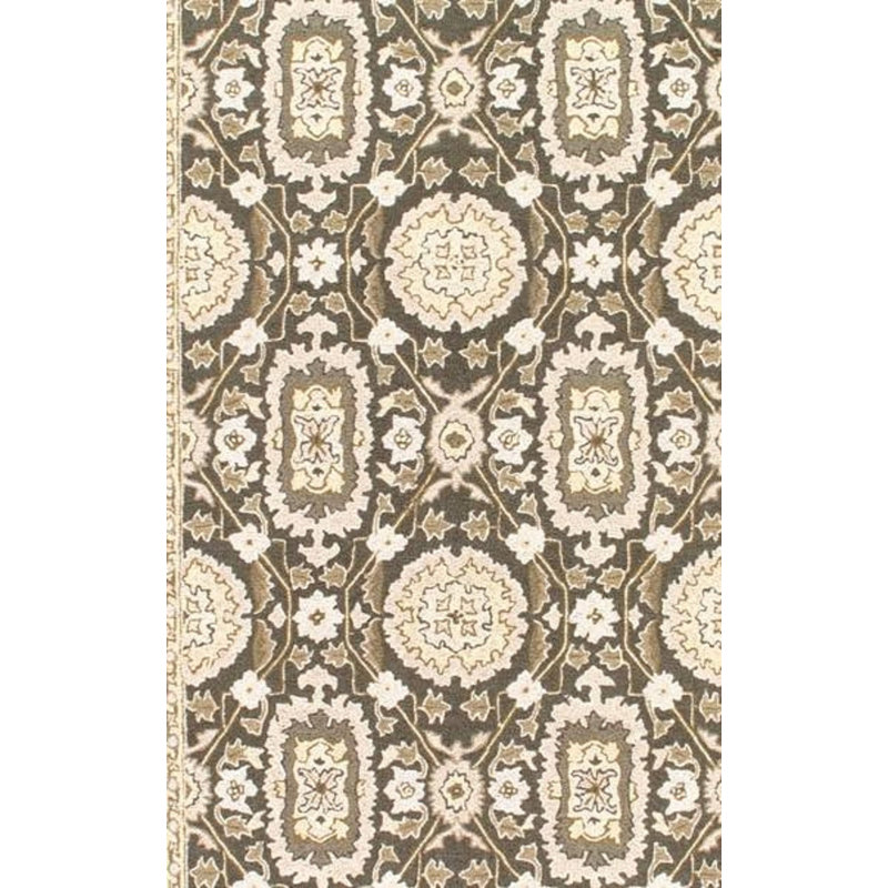 Wool Geometric Area Rug in Gray/Brown/Beige