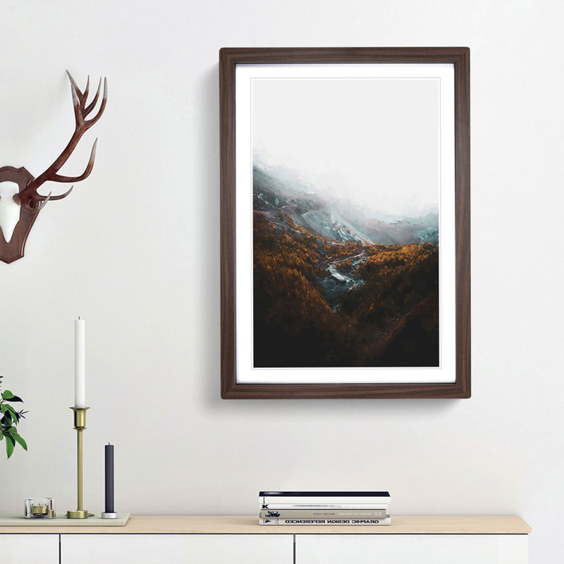 Zermatt in Switzerland - Picture Frame Graphic Art Print, Walnut Framed, 36cm H x 27cm W x 2cm D