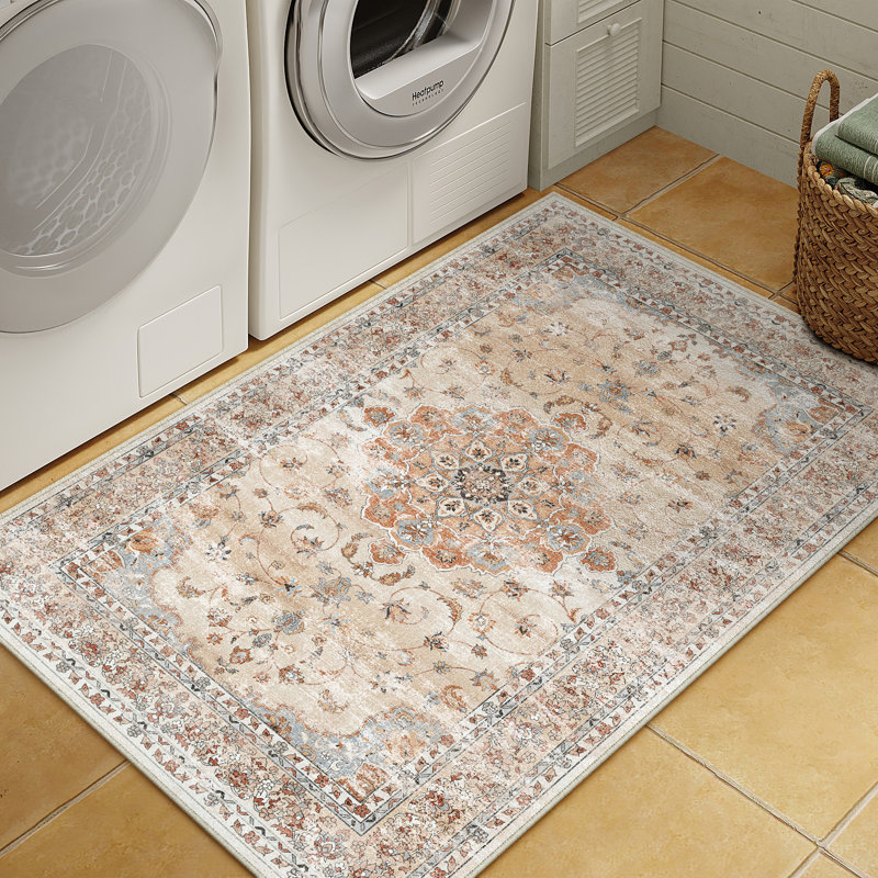 Tapis de style persan Haven Classic en terre cuite orange, Rectangulaire 3 pi x 5 pi