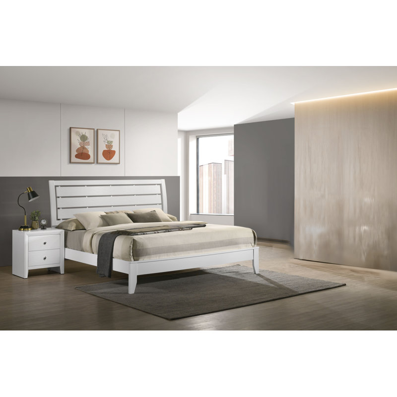 Ensemble de chambre à coucher à panneau 3-3 pièces Rodericus, Double, Blanc