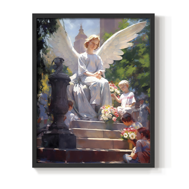 Religious Series CDLXV, reproduction encadrée - bois massif, H 11 po x l 9 po, Noir, noir, noir, noir