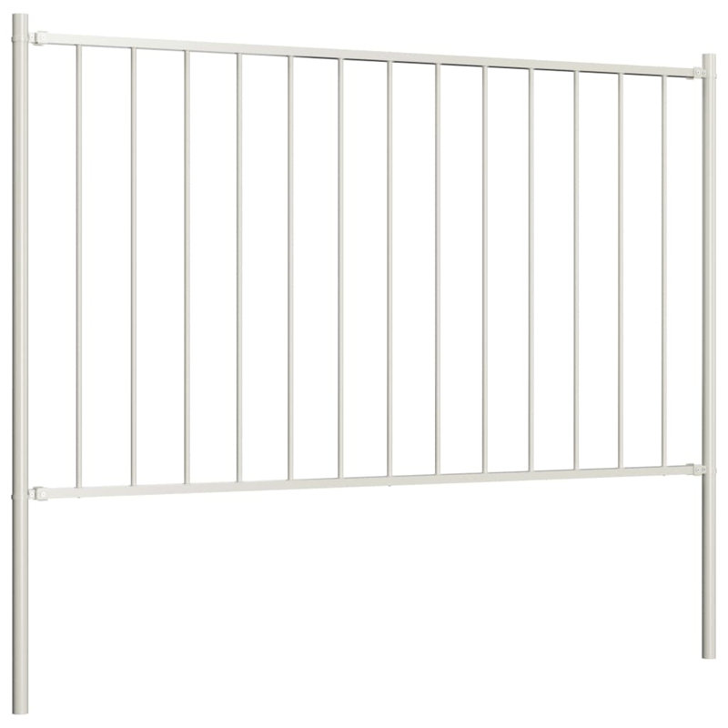 Khine Metal Fence Panels Included, White, 1.7m W x 1.25m H
