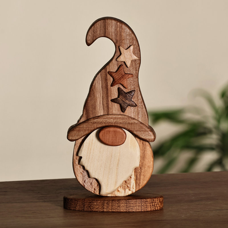 Sculpture en bois de gnome enchanté fait à la main Trinx