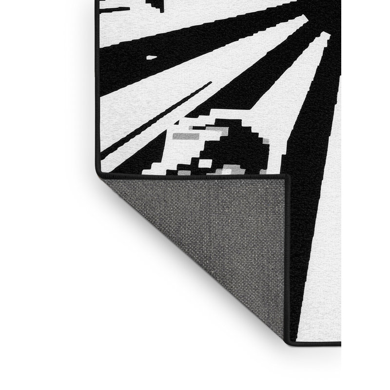Soft Plush Forbell Pixel Art Characters Retro Starburst Area Rug in Blue – Black Binding, 2x3